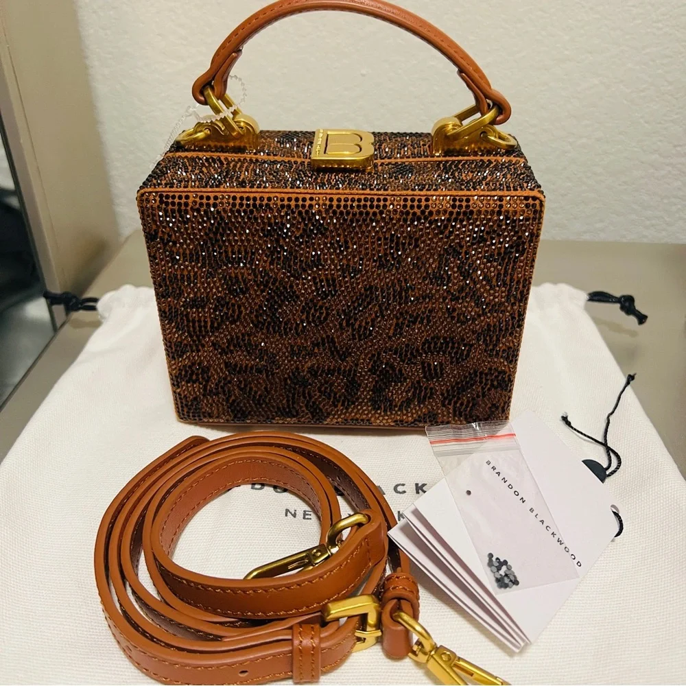 NEW BRANDON BLACKWOOD KENDRICK TRUNK IN CRYSTAL LEOPARD - Picture 6 of 16